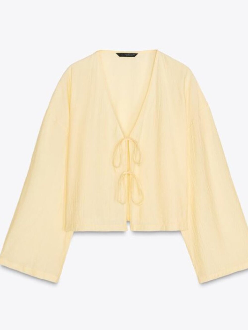 lightweight yellow kimono tie up zara xs